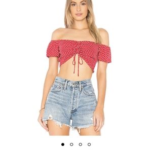 Privacy Please Pearland Top in Cherry Dot Revolve